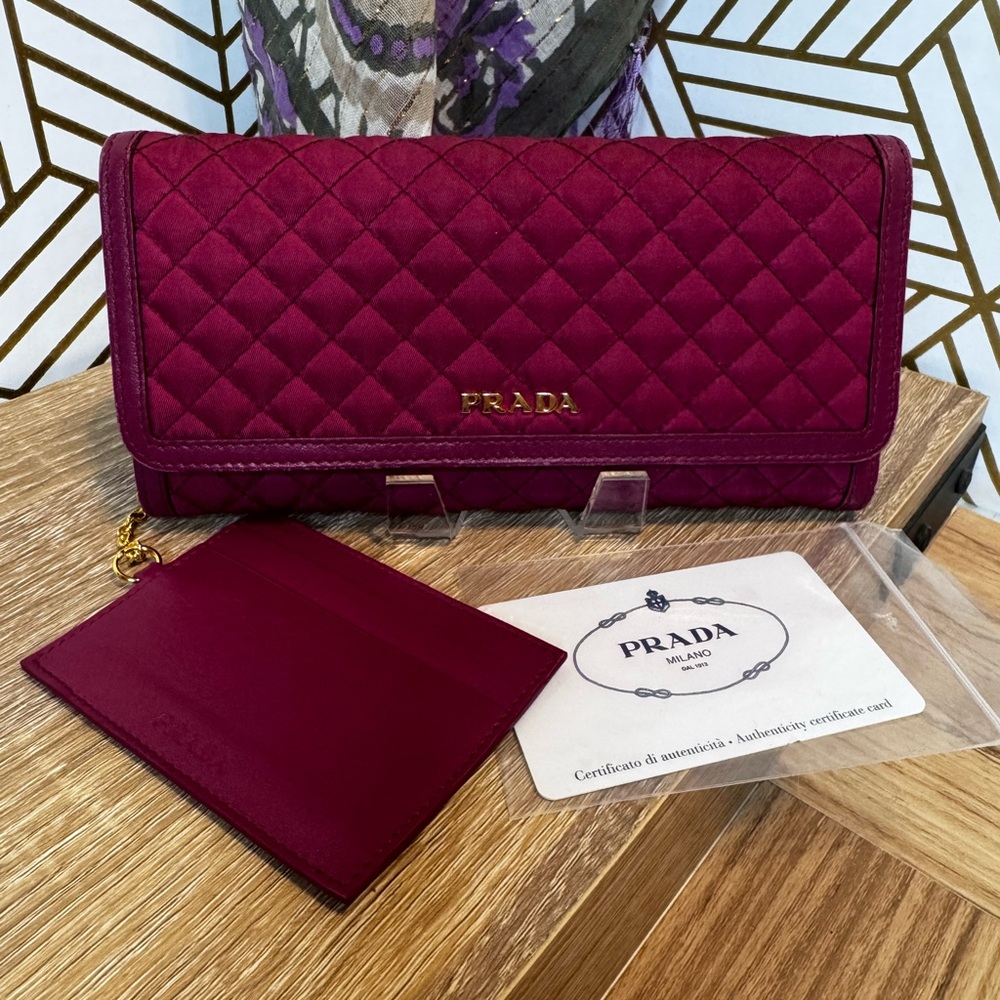 Prada Ibisco Continental Tessuto Zip Wallet